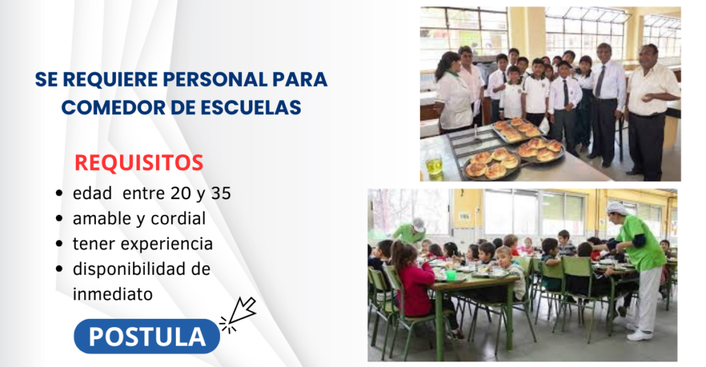 Comedores disponen de 50 vacantes: ¡Únete a un equipo comprometido con la alimentación saludable y la comunidad!